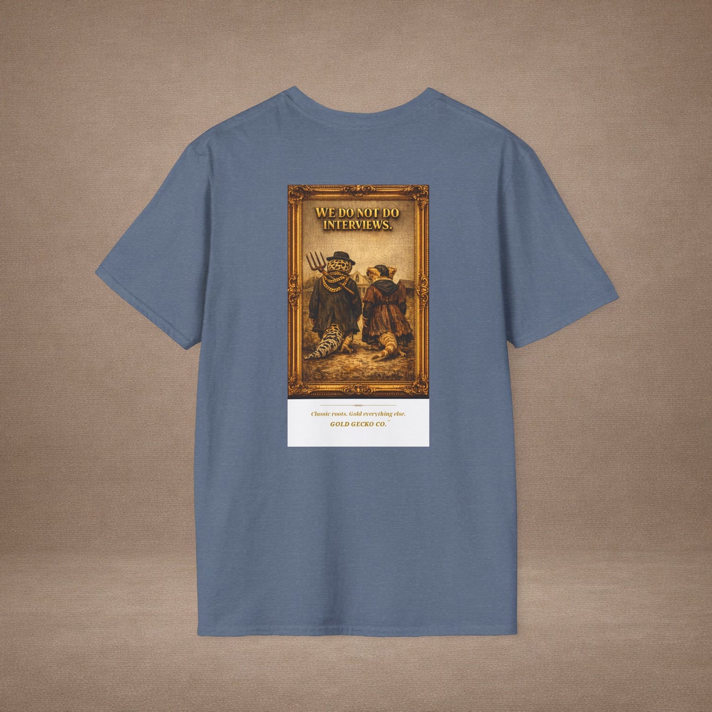 Design #col19-2 American Gothic Gecko — Fine Art Tee