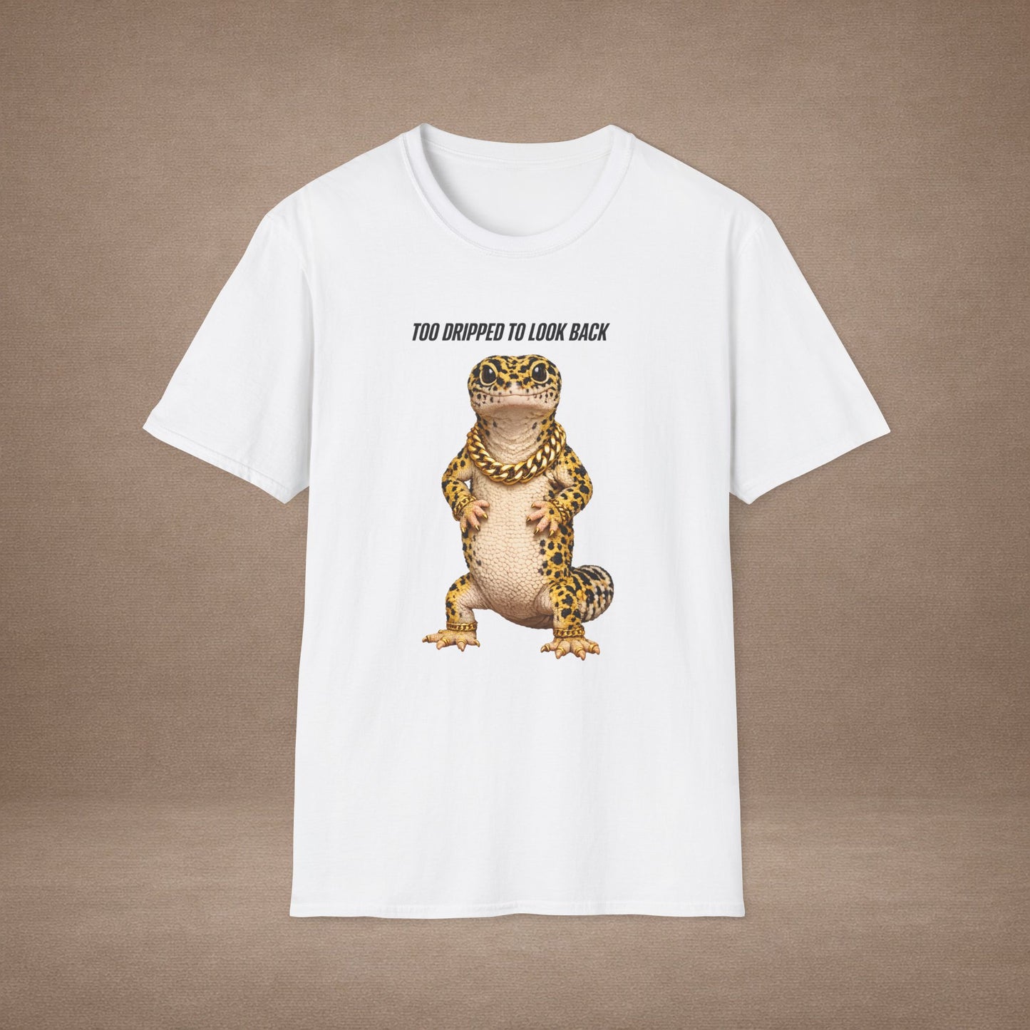 DESIGN #3- Too Dripped To Look Back — Leopard Gecko Tee -BL