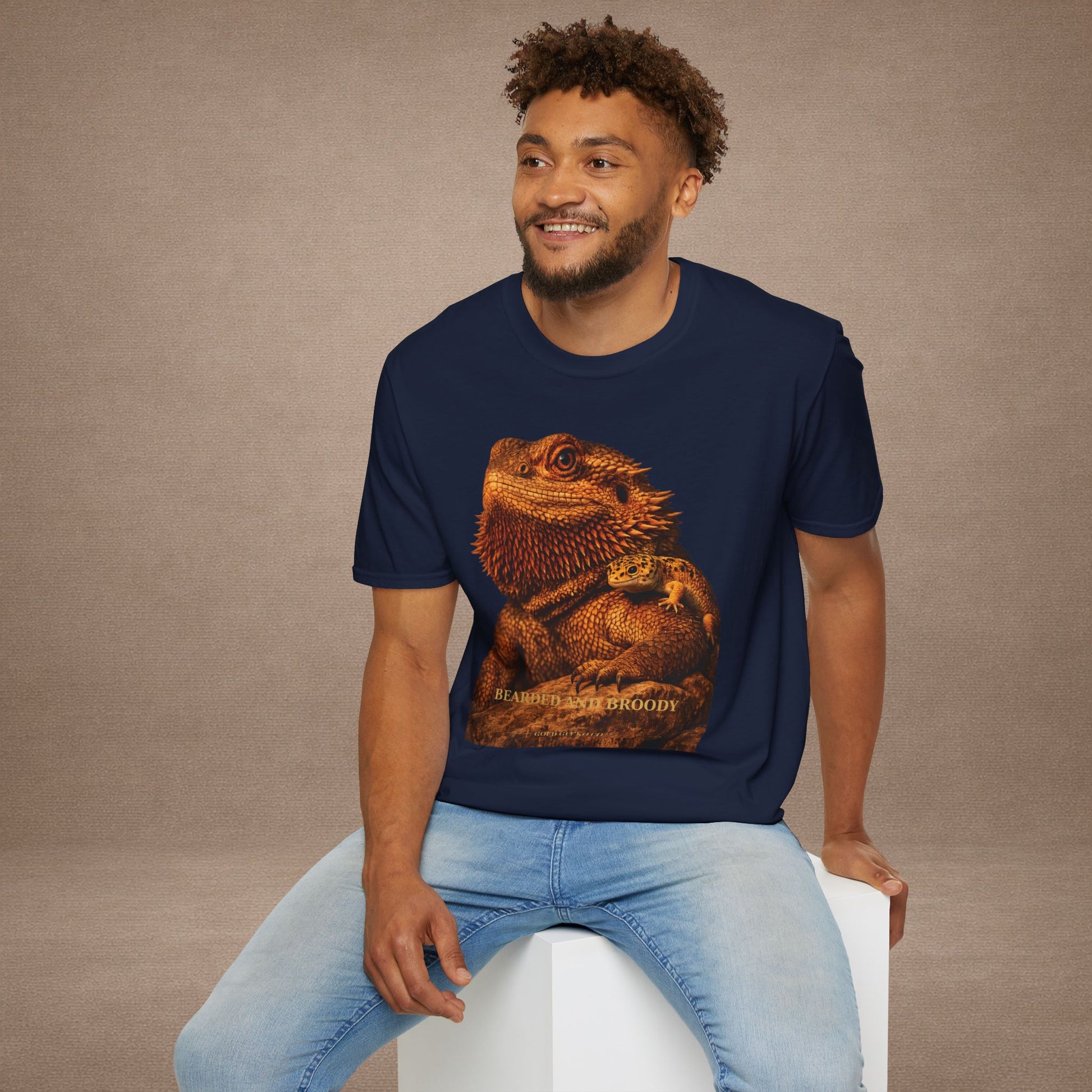 Bearded Dragon — Bearded And Broody — photoreal reptile portraits — the ultimate herp appreciation. Gold Gecko Co. Reptile Roll Call collection.