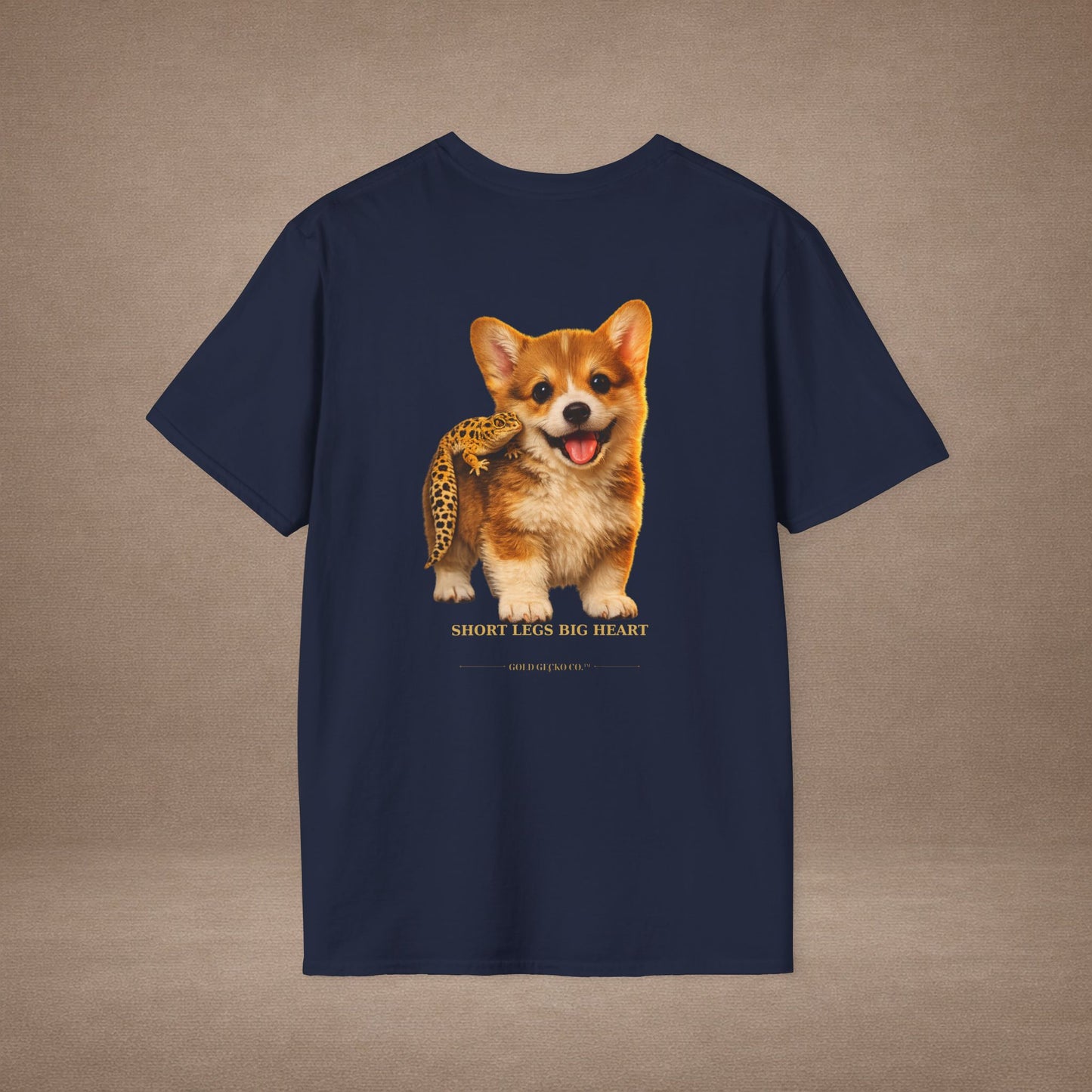 Corgi — Short Legs Big Heart — cinematic photoreal portraits of beloved dog breeds paired w. Gold Gecko Co. Puppies & Geckos collection.
