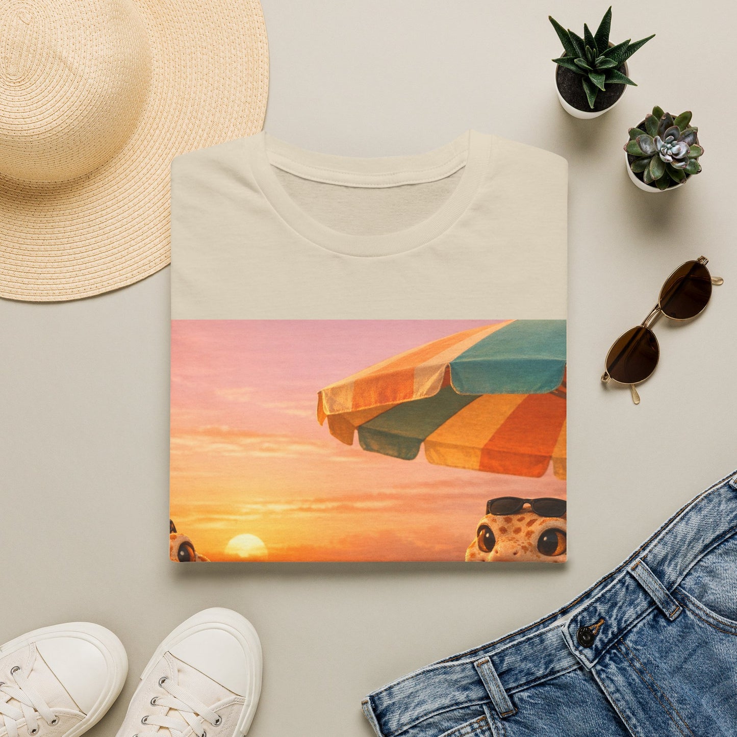 Col1404-04-V2-TS-Gildan64000-SunsetSips-Realistic-GoldGeckoCo