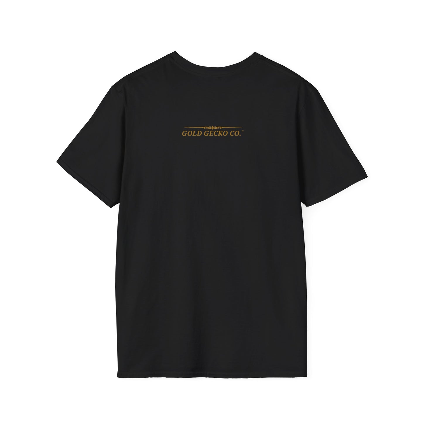 Sapphire French Bulldog single-line art with sapphire blue gem eye — Gold Gecko Co. Line & Gold collection (Dark)