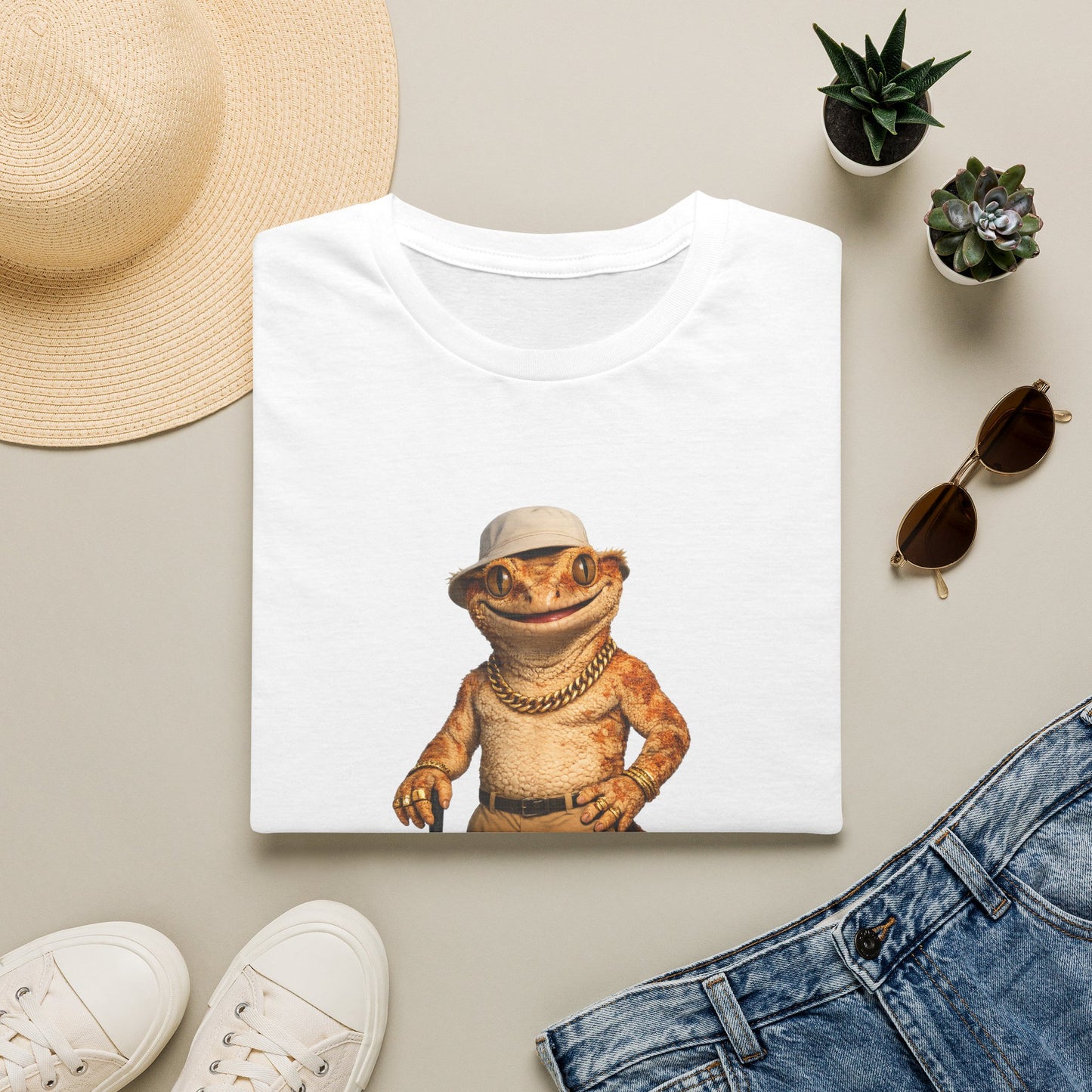 DESIGN #03-2-1 - Golf Dad (Crested - Golf Hat, Tan Shorts, Club, Grass)