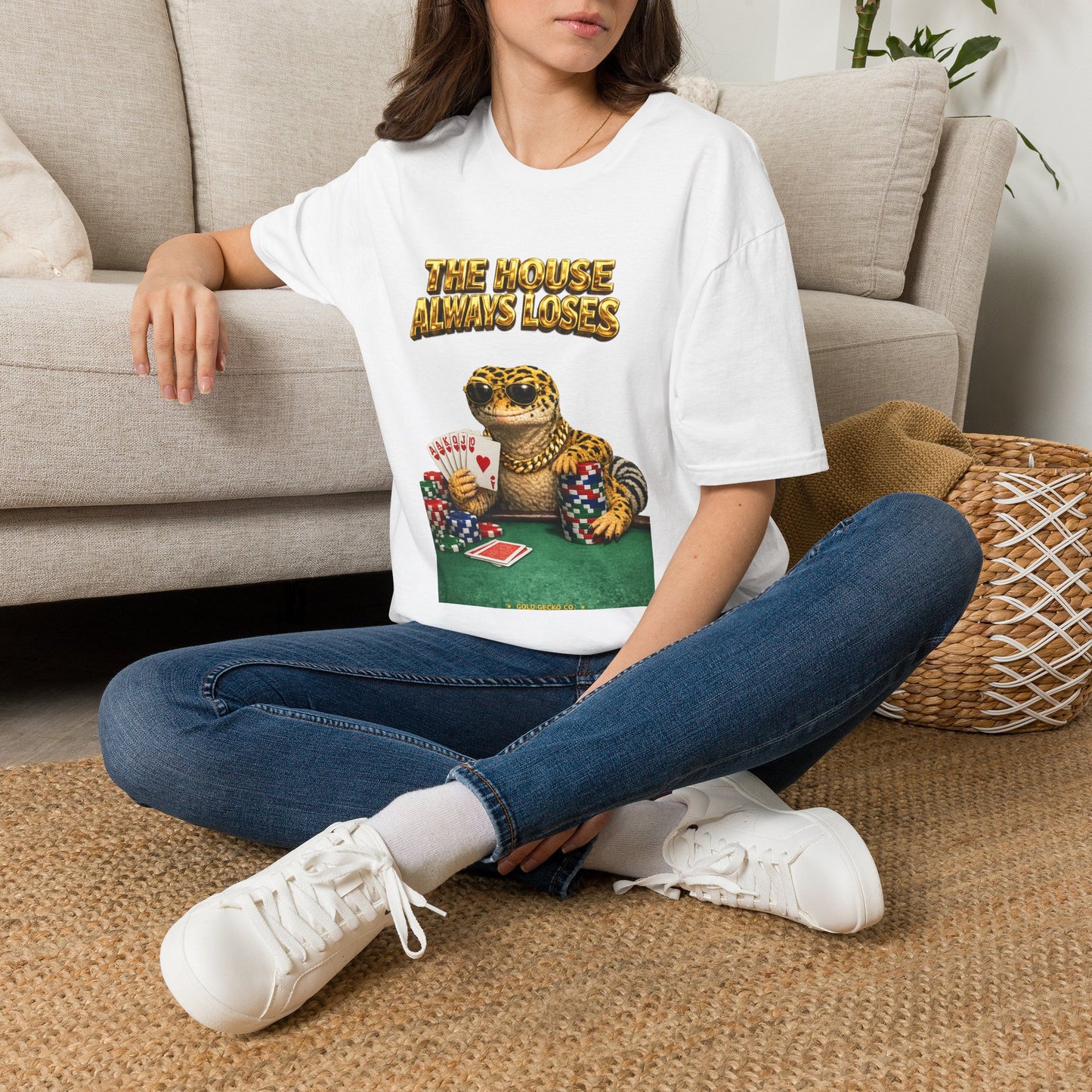 Design #29-3   Gambling- The House Always Looses- Realistic- (Gold Letters)