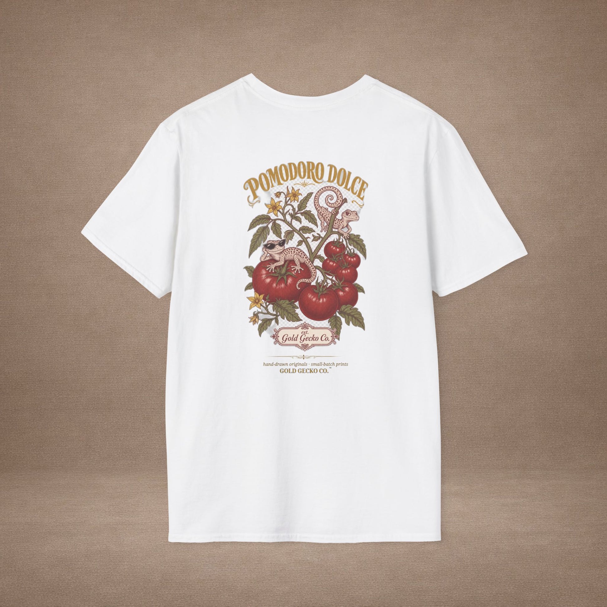 Pomodoro Dolce Italian tomato & basil graphic t-shirt — Gold Gecko Co.