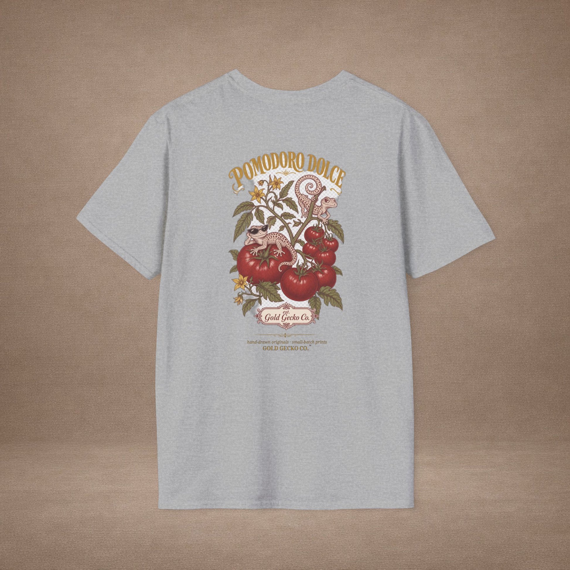 Pomodoro Dolce Italian tomato & basil graphic t-shirt — Gold Gecko Co.