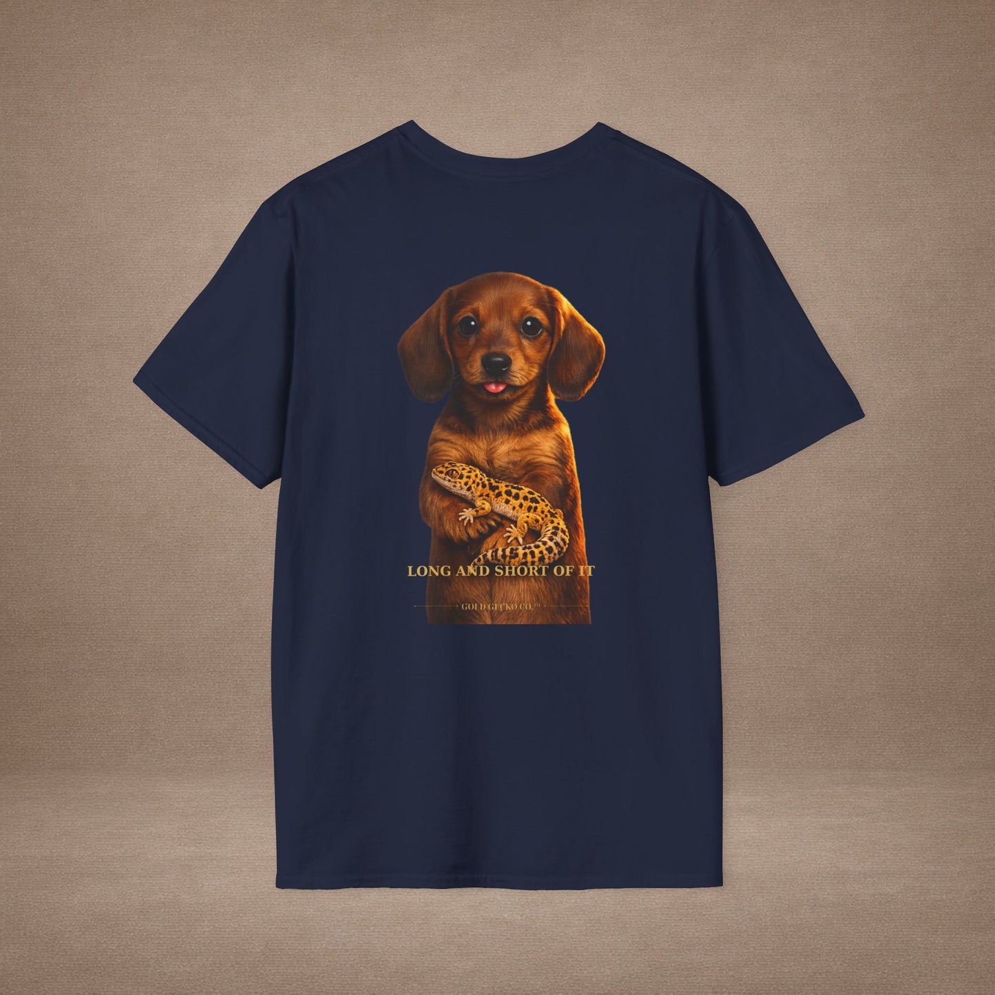 Dachshund — Long And Short Of It — cinematic photoreal portraits of beloved dog breeds paired w. Gold Gecko Co. Puppies & Geckos collection.
