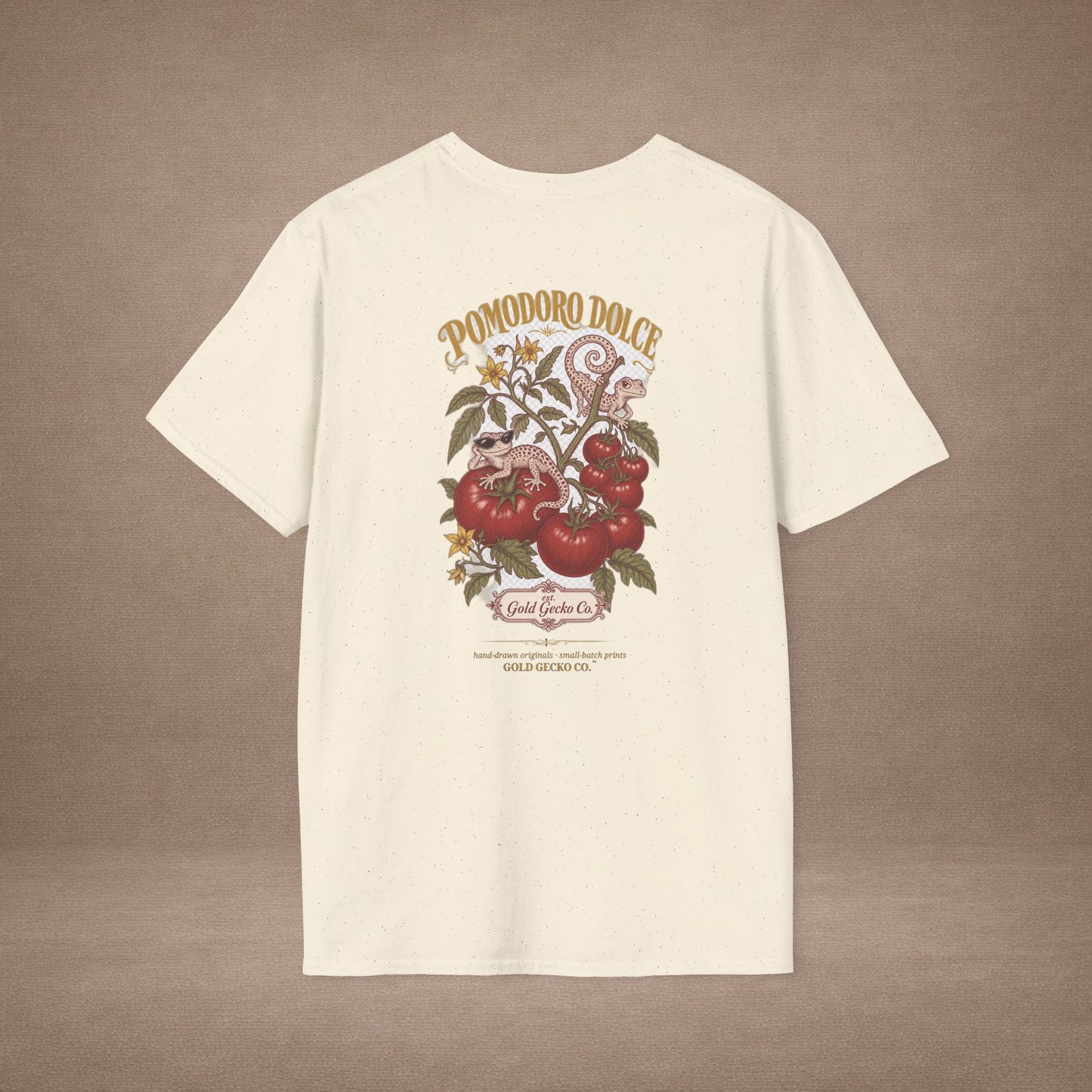 Pomodoro Dolce Italian tomato & basil graphic t-shirt — Gold Gecko Co.