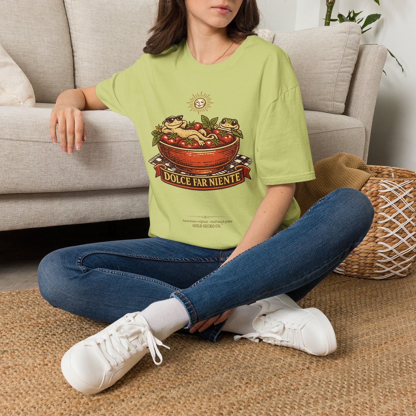 Pomodoro Dolce Italian tomato & basil graphic t-shirt — Gold Gecko Co.