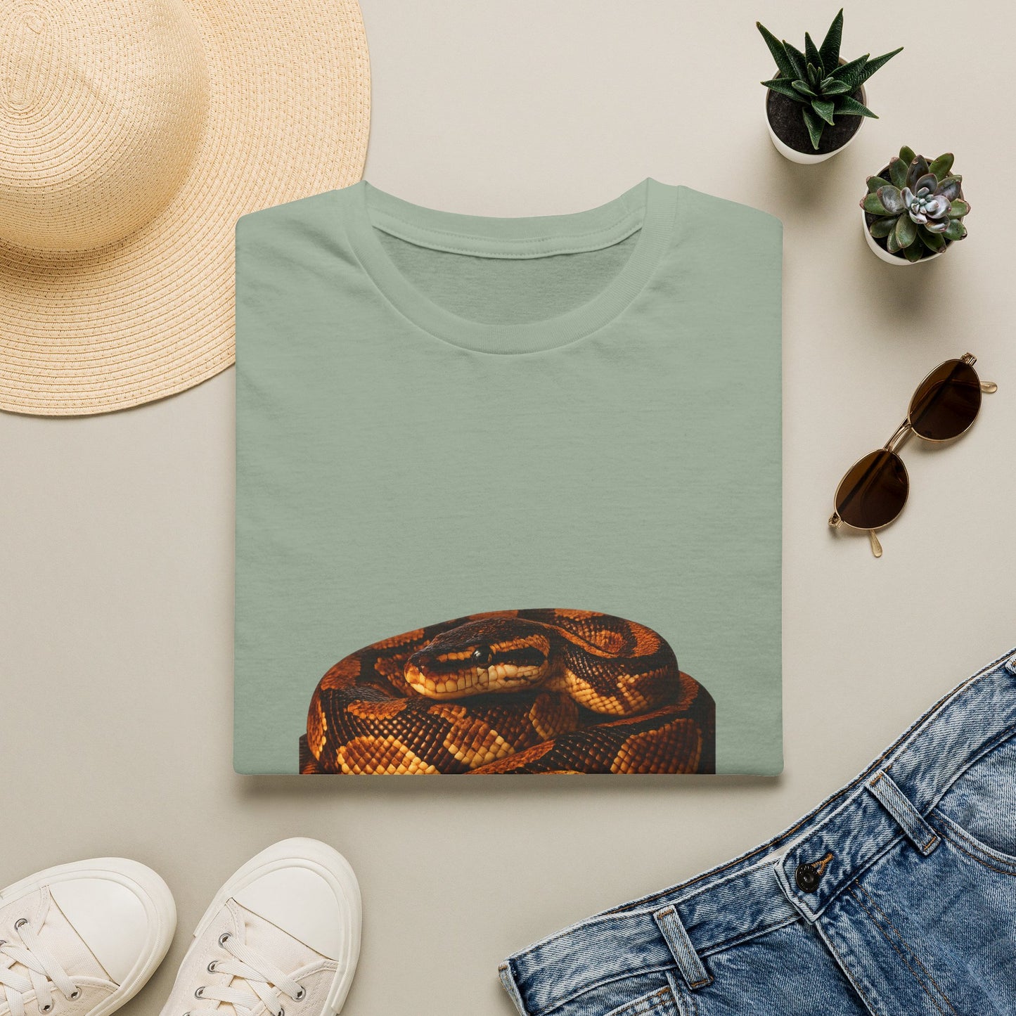 Ball Python — Coiled And Chill — photoreal reptile portraits — the ultimate herp appreciation. Gold Gecko Co. Reptile Roll Call collection.