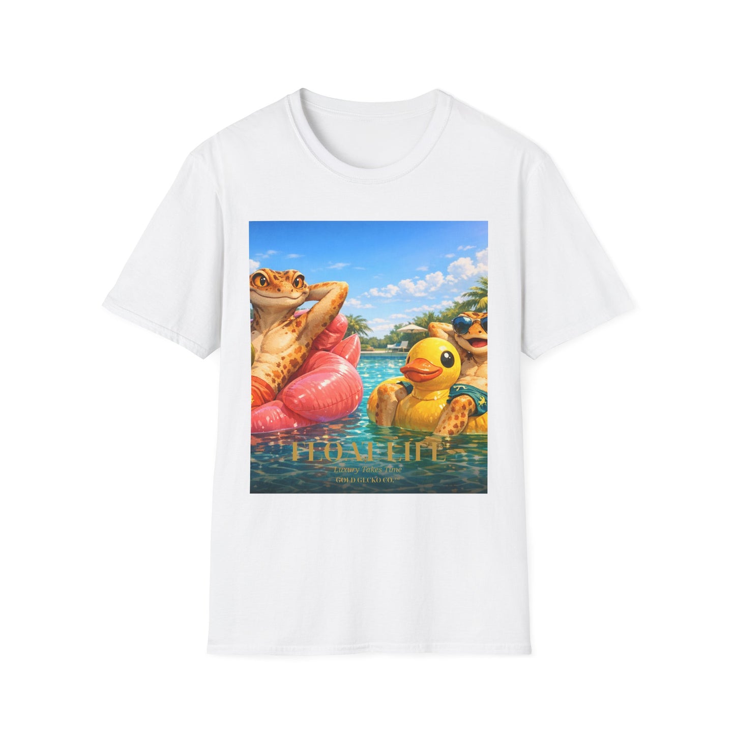 Col1453-02-V1-TS-Gildan64000-FloatLife-Realistic-GoldGeckoCo