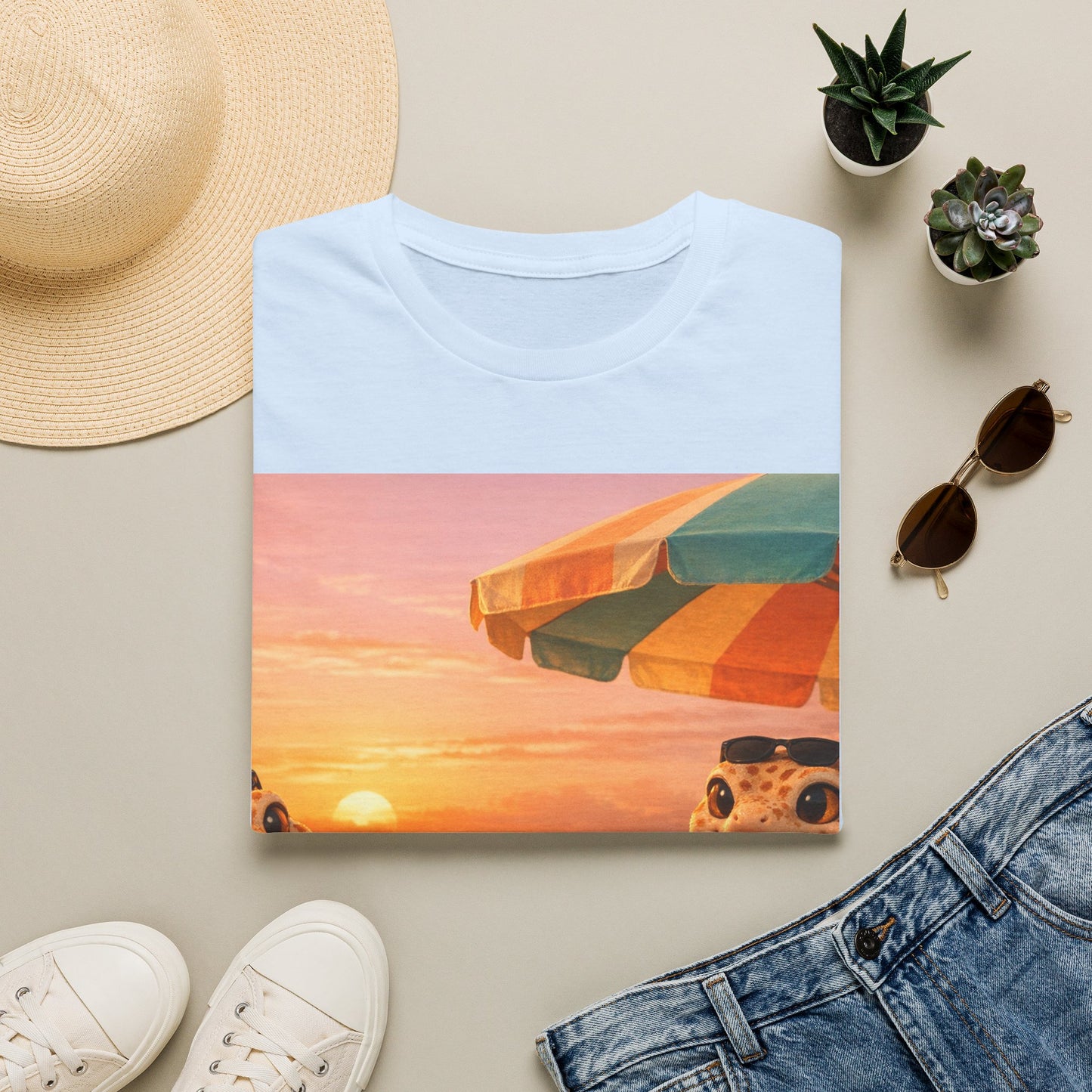 Col1404-04-V2-TS-Gildan64000-SunsetSips-Realistic-GoldGeckoCo